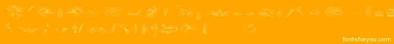 PenmanshipBirdsAndOrnamentsFree Font – Yellow Fonts on Orange Background