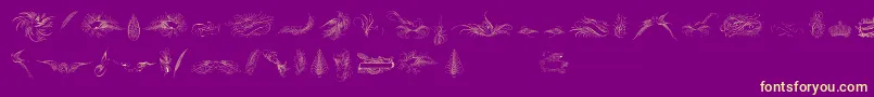 PenmanshipBirdsAndOrnamentsFree Font – Yellow Fonts on Purple Background