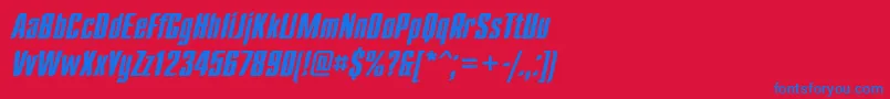 Daggerc Font – Blue Fonts on Red Background