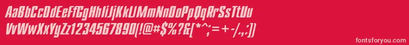 Daggerc Font – Pink Fonts on Red Background