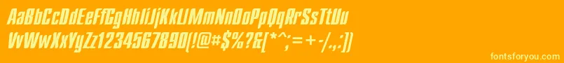 Daggerc Font – Yellow Fonts on Orange Background