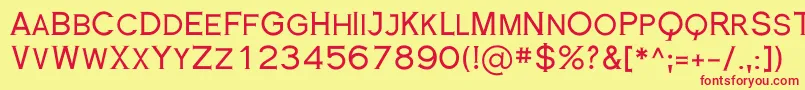 Fonte RomanesqueSerif – fontes vermelhas em um fundo amarelo