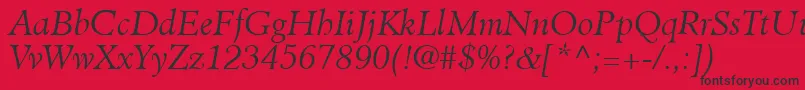 ClericLightSsiLightItalic Font – Black Fonts on Red Background