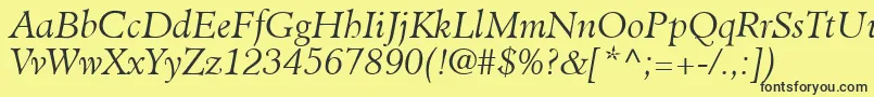 ClericLightSsiLightItalic Font – Black Fonts on Yellow Background