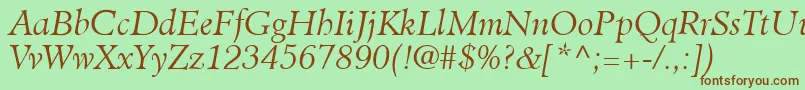 ClericLightSsiLightItalic Font – Brown Fonts on Green Background