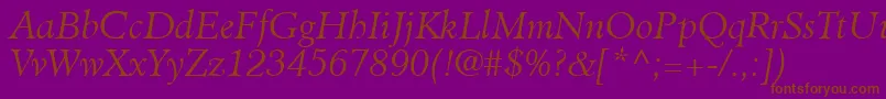 ClericLightSsiLightItalic Font – Brown Fonts on Purple Background