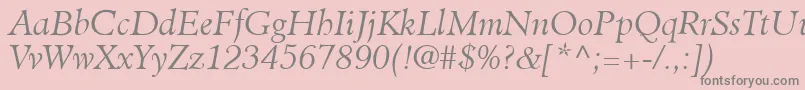 ClericLightSsiLightItalic Font – Gray Fonts on Pink Background