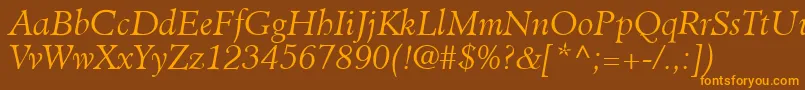 ClericLightSsiLightItalic Font – Orange Fonts on Brown Background