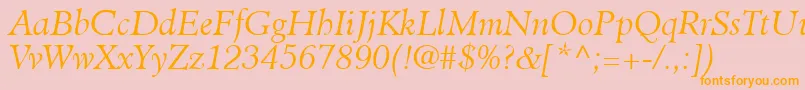 ClericLightSsiLightItalic Font – Orange Fonts on Pink Background