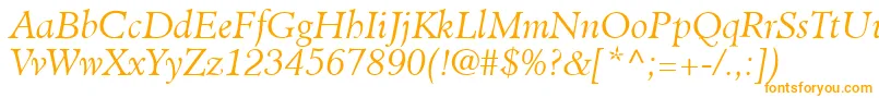 ClericLightSsiLightItalic-Schriftart – Orangefarbene Schriften auf weißem Hintergrund