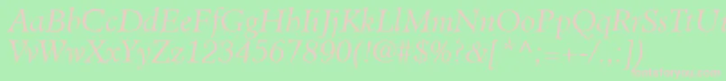 フォントClericLightSsiLightItalic – 緑の背景にピンクのフォント