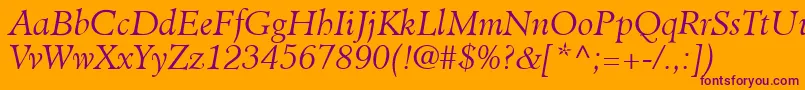 フォントClericLightSsiLightItalic – オレンジの背景に紫のフォント
