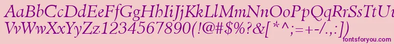 Шрифт ClericLightSsiLightItalic – фиолетовые шрифты на розовом фоне