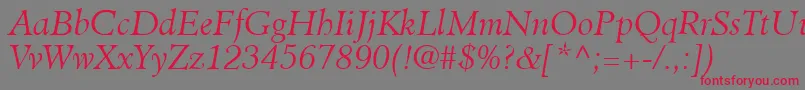 ClericLightSsiLightItalic Font – Red Fonts on Gray Background