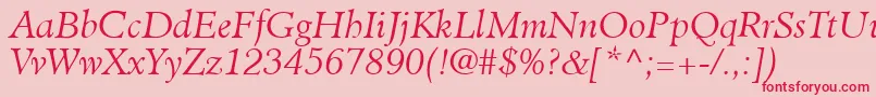 ClericLightSsiLightItalic Font – Red Fonts on Pink Background