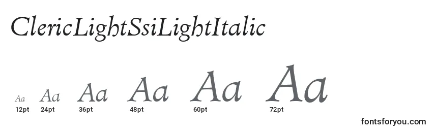Размеры шрифта ClericLightSsiLightItalic