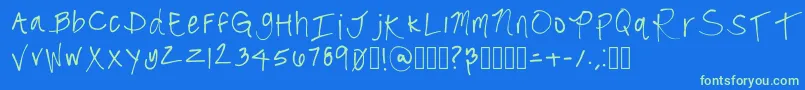 DaniRegular Font – Green Fonts on Blue Background