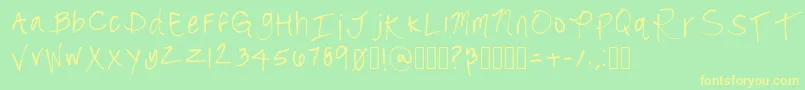 DaniRegular Font – Yellow Fonts on Green Background