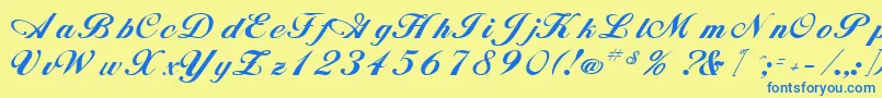 AnnebergRegular Font – Blue Fonts on Yellow Background