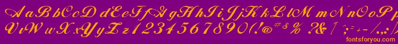 AnnebergRegular Font – Orange Fonts on Purple Background