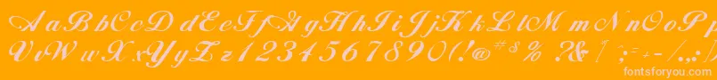 Saiba mais sobre a fonte AnnebergRegular Fonte AnnebergRegular – fontes rosa em um fundo laranja