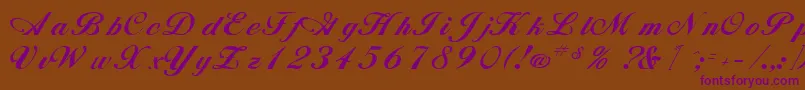 AnnebergRegular Font – Purple Fonts on Brown Background