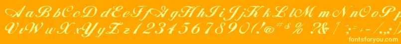 AnnebergRegular-Schriftart – Gelbe Schriften auf orangefarbenem Hintergrund