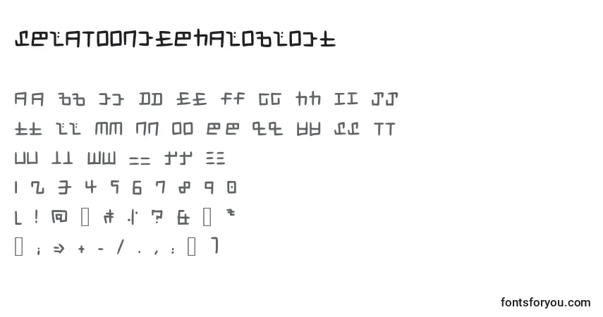A fonte SplatoonCephaloblock – alfabeto, números, caracteres especiais