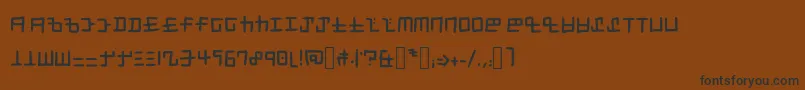 フォントSplatoonCephaloblock – 黒い文字が茶色の背景にあります