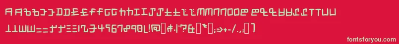 フォントSplatoonCephaloblock – 赤い背景に緑の文字