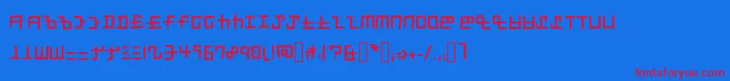 SplatoonCephaloblock Font – Red Fonts on Blue Background