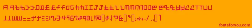 フォントSplatoonCephaloblock – オレンジの背景に赤い文字