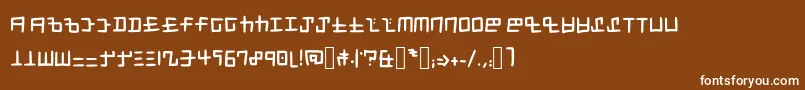 フォントSplatoonCephaloblock – 茶色の背景に白い文字