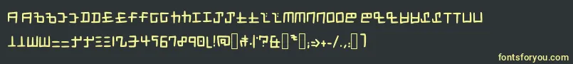 フォントSplatoonCephaloblock – 黒い背景に黄色の文字