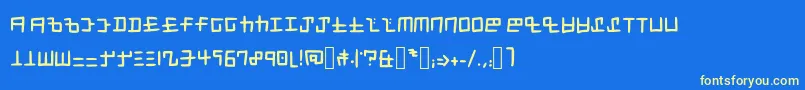 フォントSplatoonCephaloblock – 黄色の文字、青い背景