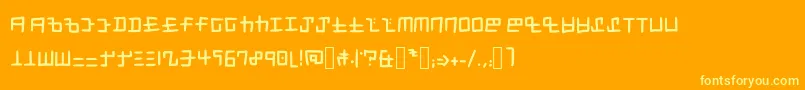 SplatoonCephaloblock Font – Yellow Fonts on Orange Background