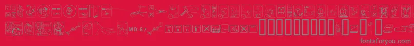 フォントFastenyourseatbeltcleanReg – 赤い背景に灰色の文字