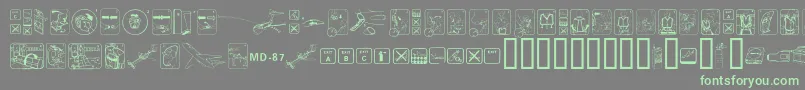 FastenyourseatbeltcleanReg Font – Green Fonts on Gray Background