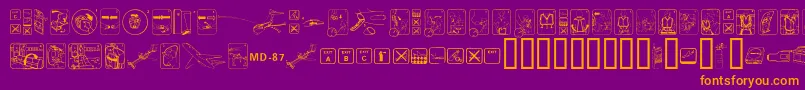 FastenyourseatbeltcleanReg Font – Orange Fonts on Purple Background