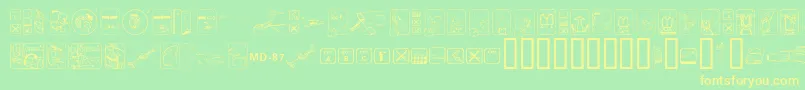 FastenyourseatbeltcleanReg-Schriftart – Gelbe Schriften auf grünem Hintergrund