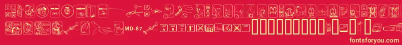 FastenyourseatbeltcleanReg Font – Yellow Fonts on Red Background