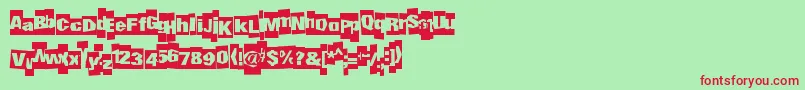 フォントUndergroundevent – 赤い文字の緑の背景
