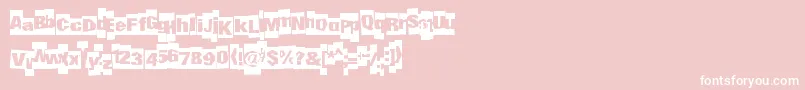 Fonte Undergroundevent – fontes brancas em um fundo rosa