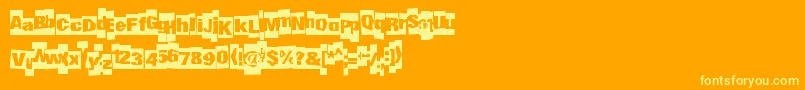Fonte Undergroundevent – fontes amarelas em um fundo laranja