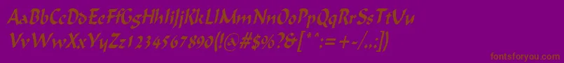 IgnaciouscondensedItalic Font – Brown Fonts on Purple Background