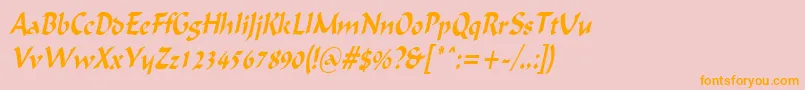 IgnaciouscondensedItalic Font – Orange Fonts on Pink Background