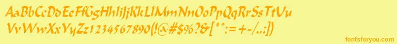 IgnaciouscondensedItalic Font – Orange Fonts on Yellow Background