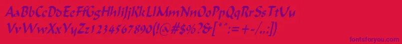 IgnaciouscondensedItalic Font – Purple Fonts on Red Background