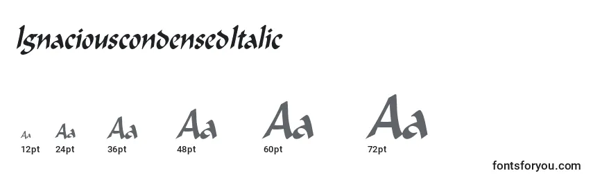 Größen der Schriftart IgnaciouscondensedItalic