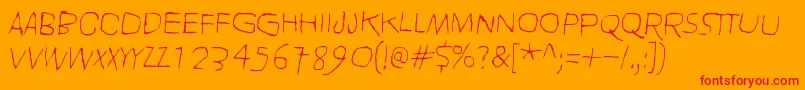 HellIsRoundTheCorner-Schriftart – Rote Schriften auf orangefarbenem Hintergrund